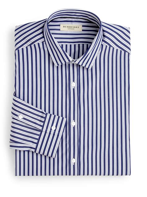 burberry blue striped long sleeve shirt